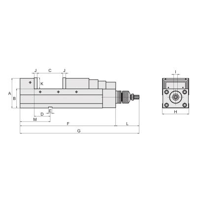 HOMGE CNC Skruestik med 130 mm kæbebredde og spændevidde 0-190 mm